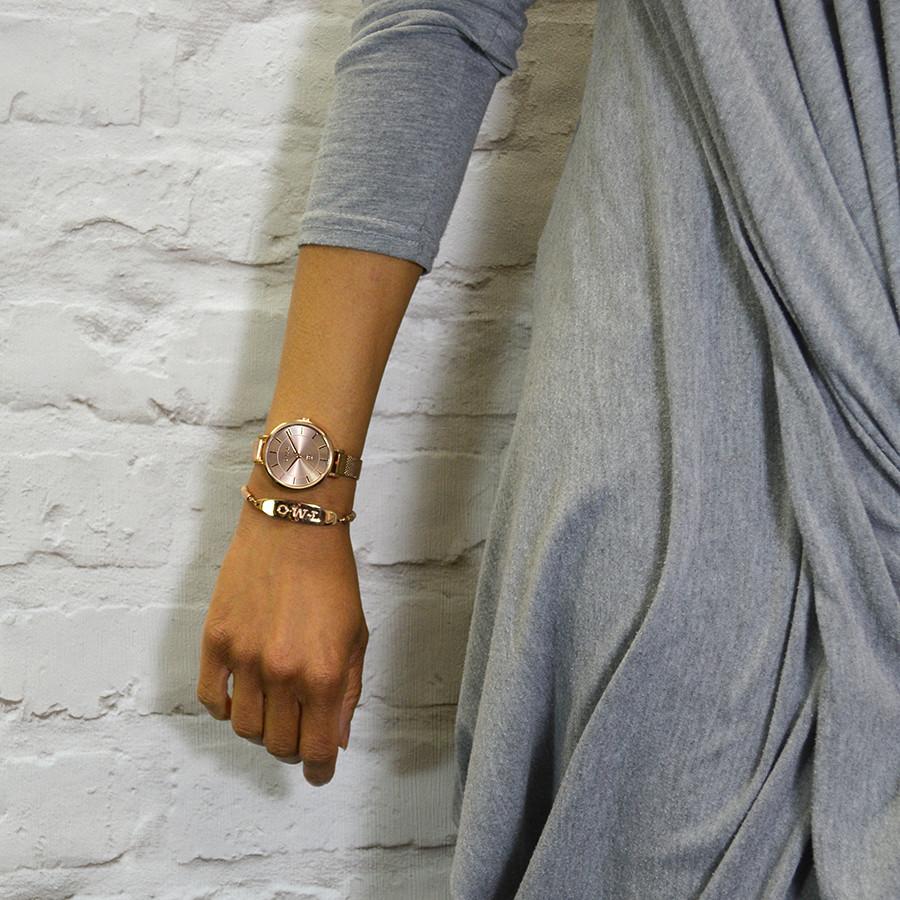 GLASTONBURY FRIENDSHIP BRACELET MINK AND ROSE GOLD - OWL watches